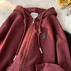 Chamarra con Capucha Estilo Niche Americano para Mujer Primavera y Otoño 2025 Nuevo Estilo Coreano Deportiva Casual Oversize Cardigan Sudadera Tendencia