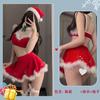 Lingerie Sexy Personalizada Uniforme de Natal Tentação Inverno Camisola de Pelúcia Ano Novo Camisola com Suspensórios Casal Flertando