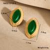 Pendientes Transfronterizos de Nuevo Estilo Lujo Ligero Gama Alta Ágata Negra Forma de Ojo de Caballo Acero de Titanio para Mujer Moda Nicho Distintivo Versátiles