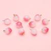 Colgante de cristal rosa melocotón para niña, hecho a mano, para pulsera, pendientes, accesorios de joyería