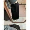 Toma real: Falda de cintura alta para mujer 2026, casual, versátil, adelgazante, con abertura trasera, falda recta de longitud media con bolsillos 19047
