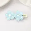 Grampo de Cabelo Bico de Pato Florido para Mulheres Azul Claro Rosa Clip Lateral Fresco para Prender Franja Fios Soltos Acessório de Cabelo Versátil de Uso Diário de Alta Qualidade