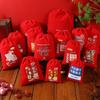 Bolsa de Bênção Vermelha Grande, Bolsa de Presente de Veludo, Bolsa de Armazenamento com Cordão para Doces de Feriado, Bolsa de Embalagem para Joias e Cosméticos