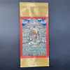 Fabricante de Caligrafía y Pintura Antigua, Pintura Colgante de Rollo Thangka de Tela de Seda con Luz Azul Antifalsificación, Bodhisattva Guanyin de Mil Manos Mil Ojos