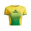 Camiseta Casual Deportiva Americana Cómoda Personalizada con Estampado de Letras Cuello Redondo Corta que Muestra el Ombligo Tops Cortos de Manga Corta para Mujer Europeos y Americanos