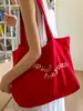 Bolsa de Lona de Gran Capacidad de Verano Linda Bolsa Tote Bordada con Letras de Natillas Nueva Bolsa Tote de Gran Capacidad para Mujer