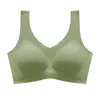 Ropa interior deportiva sin costuras de copa dividida para no correr, antibacteriana, talla única, estilo camiseta sin aro de acero, sujetador de látex para el pecho de mujer