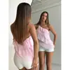 Comercio exterior estilo europeo y americano para mujer, verano, vacaciones, sexy, sin mangas, dobladillo asimétrico, camisola