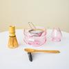 Juego de Té Matcha de Vidrio 7 Piezas Transparente Alto Borosilicato Rosa Set de Caja de Regalo Japonés Tazón para Matcha Batidor de Té Venta al por Mayor