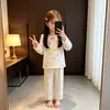 2026 Novo Algodão Nuvem Manga Longa Pijama Infantil Primavera e Outono Estilo Fino Estilo Princesa Doce Estilo Outono Roupa de Casa para Meninas
