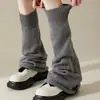 Aquecedores de perna emagrecedores estilo Y2K hot girl, novas meias quentes de tricô para outono e inverno com boca de sino, meias versáteis de cor sólida para usar em camadas