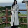 Jaqueta corta-vento da moda estilo britânico para mulheres 2024 Novo Outono Estilo Coreano Solta Casual Comprimento Médio Outwear Tendência
