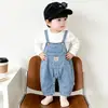 Mono para Bebés Niños y Niñas 2026 Primavera y Otoño Elegante Versátil Top de Manga Larga y Mono de Mezclilla Conjunto de Dos Piezas Moderno
