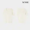 Ropa única y práctica: Suéter de punto multicolor de lana pura, cuello en U, hilo Yangzi de 48 hebras