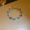 Pulsera Redonda con Hebilla de Flor Incrustada de Diamantes Estilo Coreano, Lujo Ligero, Sensación de Alta Gama, Moderna, Exquisita, Joyería Versátil para Mujeres