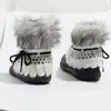 Zapatos de Algodón Peludo de Tubo Corto Bell para Mujer 2026 Nuevos de Invierno Versátiles Casuales Cálidos Botas de Nieve B3007