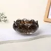 Adorno de Cuenco Tesoro de Loto de Resina con Grava de Cristal Natural, Cuenco Desmagnetizador, Base para Velas de Aromaterapia al por Mayor