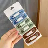 6 Pinzas Cuadradas para el Cabello Montadas en Tarjeta Pinzas BB Pinzas de Colores Escarchados Accesorios para el Cabello de las Mujeres Flequillo Pinzas para el Lado del Cabello Roto