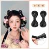 Peruca de cocar Hanfu estilo antigo bolsa de cabelo formato de coque de uma peça história da fumaça flor osso mil almofada bolsa de cabelo estilo de cabelo preguiçoso