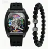Relógio Masculino Fashion Richard's Hollow-Out com Pulseira de Silicone, Relógio de Quartzo, Item Popular de Atacado para Comércio Exterior