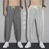 Pantalones de Hielo de Seda para Hombre, Pantalones Casuales, Transpirables, Corte Holgado, Talla Grande, Pantalones para Hombre con Aire Acondicionado, Caída Suelta, Pantalones Deportivos de Secado Rápido, Estilo Delgado de Verano