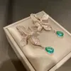 Brincos Pendentes Florais com Zircônia Banhados a Ouro Real 18K Luxo Acessível Brincos Elegantes Brincos de Nicho de Alta Qualidade para Mulheres