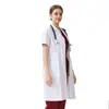 Bata Blanca Unisex Uniforme de Doctor Uniforme de Enfermera de Manga Larga Overol Protector de Farmacia Estudiante de Medicina Laboratorio de Química
