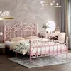 Cama de Hierro Forjado, Engrosada y Reforzada, Cama de Princesa Simple Moderna, Cama Doble de Moda de 1.8m, Cama Individual Nórdica, Cama con Estructura de Hierro de 1m
