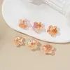 [Pacote com 30] Flor de Cinco Pétalas de Resina Contas Galvanizadas de Plástico Acessórios para Corrente de Celular da Fábrica de Origem