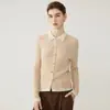 Nueva colección de otoño e invierno: Cárdigan de punto acanalado con bloques de color para mujer, prenda exterior elegante y estilizada