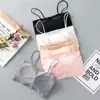 Top de Tubo Base Sin Costuras de Seda Helada Transfronterizo, Body Anti-deslizamiento, Espalda Hermosa, Chaleco de Tirantes Envolvente para el Pecho con Almohadilla para el Pecho, Ropa Interior para Mujer