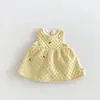 Vestido colete matelassê de veludo para meninas, vestido matelassê infantil, vestido forrado de fleece com padrão de coração bordado para bebês, zdq6778