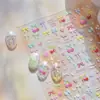 Pegatinas de Manicura en Relieve Estilo Ins Material Estilo Dulce Pegatinas para Uñas Joyas de Arte para Uñas con Lazo Rosa