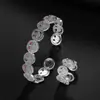 Pulseira Anel Aberta de Moda Face Sorridente Cobre Zircônia Retrô Europeia e Americana Anel Pulseira de Temperamento Moda Feminina Estilo Quente Transfronteiriço