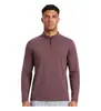 Kusen Masculino Meia-Zip com Gola Alta Manga Longa Escovado Alta Elasticidade Quente Respirável para Corrida ao Ar Livre Fitness Esportes T