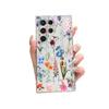 Capa de Celular Transparente com Tema de Flores e Plantas da Amazon para Samsung S25/S24U, Alta Transparência, Ultra Fina, Capa Antiderrapante