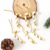 Decoraciones navideñas transfronterizas rojo y blanco caramelo bastón pequeño colgantes de árbol de Navidad bastón hecho a mano plateado dorado adornos