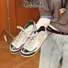 Tenis Plateados Inspirados en Chanel para Mujer, Novedad Primavera 2026, Casuales con Cordones y Punta Redonda