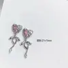 Nova Arte de Unhas Joia de Zircônia Pingente de Laço Super Brilhante de Luxo Coração Flor Rosa Decoração de Unha Fabricante de Diamantes