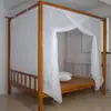 Mosquitero tradicional de gasa de algodón puro, puerta única, a prueba de polvo, con poste de bambú y cuerda de amarre, reforzado y engrosado 1.35m 1.8m