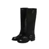 Versión de cuero genuino~Otoño/Invierno 2026 botas altas vintage de punta redonda, hebilla de cinturón, tacón de bloque, botas de media caña estilo vaquero occidental