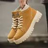 Zapatos de Hombre de Otoño Nuevos Botas Martin de Caña Alta para Hombre de Moda Versátiles Suela Gruesa Antideslizantes Deportivas Casuales Botines Zapatos de Trabajo