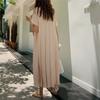 PXT2021 Novo estilo coreano manga curta solto vestido chiffon cintura alta das mulheres drapeado slim-fit vestido plissado longo para o verão