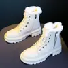 Botas de Neve Femininas 2026, Botas com Lã Adicionada, Sapatos de Algodão Engrossados, Botas Curtas de Inverno, Botas Martin com Solado Grosso, Sapatos de Inverno, Antiderrapantes