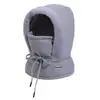 Gorro de invierno cálido Lei Feng para hombres y mujeres, con protectores auditivos, forro polar, máscara gruesa a prueba de frío, gorro integrado para montar a caballo a prueba de viento.