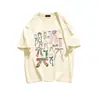 Camiseta Versátil Casual Solta de Algodão Puro para Verão Feminino com Estampa de Laço Doce Estilo Coreano Gola Redonda Manga Curta Top Ins