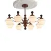 Nuevo Candelabro Retro Estilo Americano para Sala de Estar, Luz Principal Estilo Francés de Mediados de Siglo, Luminarias de Diseño Estilo Nanyang para Dormitorio y Comedor