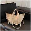Bolso Tote Lichi de Moda Estilo Coreano Transfronterizo para Mujer 2025 Textura de Alta Calidad Gran Capacidad Bolso de Hombro para el Trabajo y el Viaje