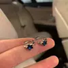 Brincos de Tarraxa Estrela Azuis da Moda para Mulheres 2025 Novos Brincos de Argola Elegantes de Alta Qualidade Brincos Versáteis de Nicho Atacado