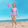 Trajes de Baño para Niñas 2026, de una Pieza con Mangas Largas, Lindos de Dos Piezas con Mangas Largas para Bebés Niñas